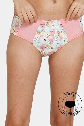 Buy Zivame Retro Vibes Low Rise Full Coverage Hipster Panty - Flamingo Pink
